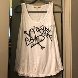 Twenty One “Love Forever” White Tank- Size M